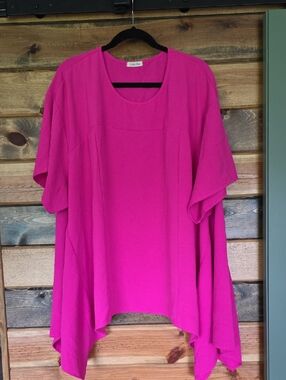 Bright Fuchsia Relaxed Tunic Top by Color Box